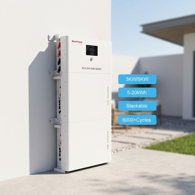 Home Use Solar Energy Storage System 5kW 10kWh All in One Stackable Wall-Mounted 51.2V LiFePO4 Battery Storage System