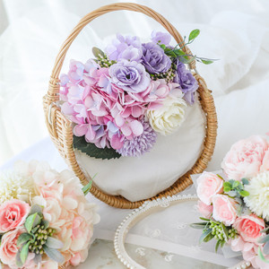 Bouquets de mariage en fleurs artificielles en soie West Lake 10cm-30cm Rose clair Violet Bleu Accessoires de décoration intérieure - Product Image 2