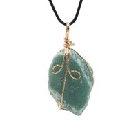 Collier Pendentif Bohème en Cristal Brut, Fluorite Jaune, Quartz, Enroulé de Fil, Bijoux Esthétiques Irréguliers, Vente en Gros