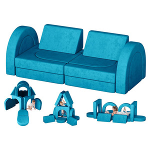 Matelas de jeu pour enfants en mousse haute densité, personnalisable, pliable, modulable, avec coussins de canapé d'escalade en éponge - Product Image 1