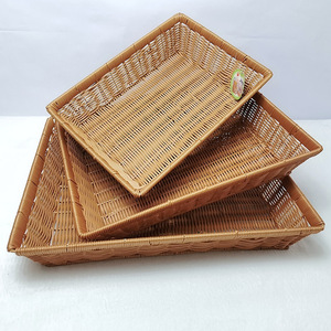 <b>Woven</b> <b>Baskets</b> Rectangle Food Container Storage Living Room Household Use - Product Image 3