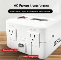 Transformateur CA monophasé haute efficacité à noyau torique, entrée universelle 110V-220V, double sortie 100V/110V pour appareils intelligents
