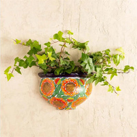 Jardinière murale de style Talavera avec kit de fixation murale en métal