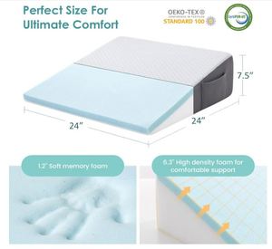 Almohada de Cuña para Dormir, Almohada de Espuma Viscoelástica de 10 Pulgadas, Almohada Triangular Elevada para Después de la Cirugía - Product Image 3