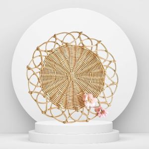 Nouveauté Tapis de table à manger écologiques faits à la main Napperons en jacinthe d'eau en rotin tissé Matériaux organiques naturels pour la maison - Product Image 1