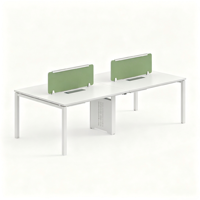 Système de bancs de bureau modulaires professionnels à 4 places avec pieds partagés, conception écologique pour grands bureaux d'entreprise