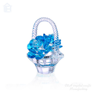 Figurina Decorativa in <span class=keywords><strong>Cristallo</strong></span> CH con Fiori di Margherita Blu, Fermacarte per Casa e Ufficio con Confezione Regalo per San Valentino - Product Image 3