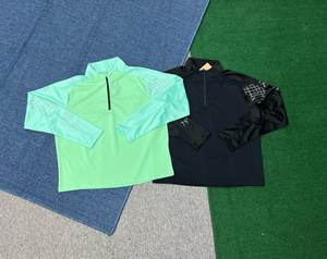 T-shirt de sport d'extérieur <span class=keywords><strong>haute</strong></span> qualité à manches longues, séchage rapide, anti-transpiration, demi-zip, vente en gros usine - Product Image 1