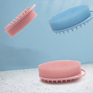 Brosse de bain en silicone souple, brosse exfoliante pour le corps, brosse nettoyante pour le corps en silicone, loofah en silicone, brosse 2 en 1 pour le bain et le shampoing - Product Image 2