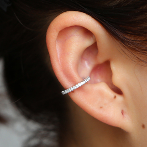 100% 925 Sterling Silver Cz Line <strong>Earring</strong> <strong>Cuff</strong> 3 Colors Stack Micro Pave Cz Circle No Pierced Fashion Classic <strong>Earrings</strong> - Product Image 5