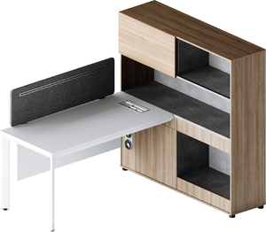 Multi-User 6-Person Modern <b>Wooden</b> Modular Workstation Office <b>Desks</b> with Partition Table Set for Teams - Product Image 2