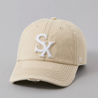 Gorra de Béisbol de 6 Paneles de Sarga de Algodón de Lujo con Logotipo Personalizado OEM y ODM, con Bordado Aplicado