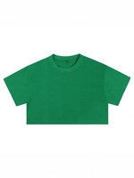 T-shirts décontractés personnalisés en coton tricoté vintage pour femme, coupe courte, manches courtes, col rond, coupe ample, pour l'été