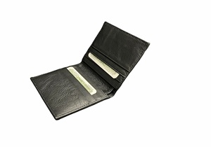 100% Genuine Black Leather <b>Card</b> Holder <b>Wallet</b> with Open Closure Featuring Multiple <b>Card</b> Compartments and a Bonus Box Included - Product Image 3