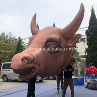 Monster Tiup Raksasa Warna-warni Kepala Banteng Marah untuk Dekorasi Acara Periklanan, Hewan Banteng Kartun Tiup, Sapi Tiup
