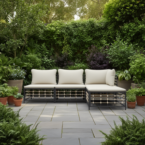 Ensemble de salon de jardin élégant, canapé d'extérieur en rotin PE anthracite, coussin imperméable, mousse haute densité, mobilier de jardin - Product Image 2