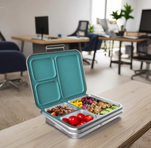 Stainless Steel Bento Box for Kids Leak-Proof Silicone Lid Compartments Dishwasher Safe Heatable Lunch Box Lunch Container - Product Image 1