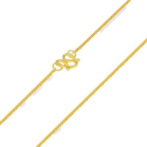 Collar de Joyería Fina con Cadena Chopin de Cola de Zorro, Oro Puro 24k G9999, Diseño Chino - Product Image 3