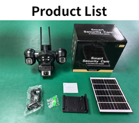 Cámara Solar V380 de 9MP con WiFi, PTZ, Impermeable, para Exteriores, con Triple Lente, Visión Nocturna, Detección de Movimiento, Sistema de CCTV