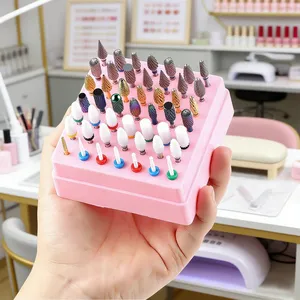 49 Holes Nail Drill Bits Storage <b>Box</b> White <b>Pink</b> Blue Empty <b>Box</b> Nail Drill Display Stand Manicure Accessoy <b>Tools</b> - Product Image 3