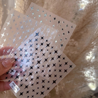 Autocollants adhésifs pour ongles Celebrity Starburst, étoiles 3D dorées et argentées, croissant de lune, mini décorations en plastique pour nail art français