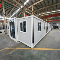 Maison conteneur de 40 pieds extensible à double aile, maisons mobiles 6 chambres, maison modulaire préfabriquée, logement temporaire pour camping extérieur