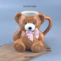 Tasse en porcelaine Ours mignon de dessin animé, écologique et créative, de haute qualité, pour couple, cadeau d'anniversaire, pour le marché international