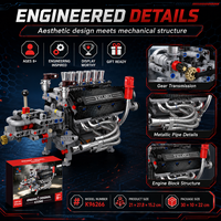 Kit de Bloques de Construcción Técnicos de Motor V12 de Alto Rendimiento, 809 Piezas, Ladrillos de Simulación Motorizada, Juguete Educativo STEM DIY, Regalo