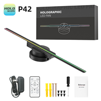 Ventilateur holographique 3D LED E-P42, 2 pales, 42 cm, affichage publicitaire 3D sans lunettes, projecteur holographique haute résolution, fournisseur OEM
