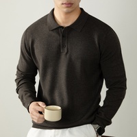Pull en maille à col polo pour homme 2026, mélange laine mérinos et modal, confortable, anti-boulochage, pour usage quotidien et professionnel, logo ODM