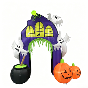 Arche gonflable d'<span class=keywords><strong>Halloween</strong></span> de 2,5 m avec lumières LED, décoration extérieure pour jardin : <span class=keywords><strong>fantôme</strong></span>, araignée, citrouille, chaudron - Product Image 5