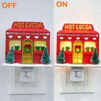 Lámpara de Noche de Resina con Diseño de Tienda de Chocolate Caliente Navideña, Enchufable, para Decoración del Hogar, Venta al por Mayor, Regalo Personalizado