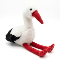 Peluche Cigogne Blanche Réaliste avec Bouche et Jambes Rouges, Douce, 9 Pouces, Oiseaux Amusants, Décoration Maison, Cadeaux de Fêtes pour Enfants