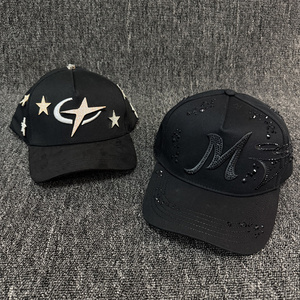 Casquettes de baseball en tissu suédé de haute qualité avec écusson étoile, casquettes sportives avec broderie 3D machine, doublure satinée, casquettes structurées - Product Image 4