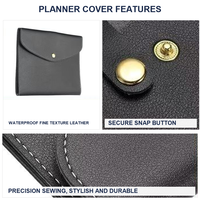 Couverture de carnet en cuir PU, organisateur de carnet, fente pour cartes, porte-stylo, poche pour téléphone, fermeture à pression, étanche, texture fine