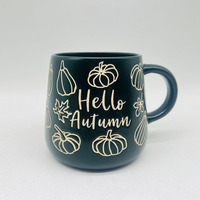 2025 Logo personnalisé 13OZ tasse à café en céramique écologique tasse ensemble printemps automne thème avec fleur de citrouille festive cadeau personnalisé