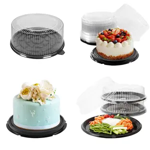 8 9 10 12 16 Zoll Kuchenverpackung runder einweg-Kunststoff-Kuchenbehälter mit Kuppeldeckeln durchsichtiger Kuchen-Kuppel aus Kunststoff