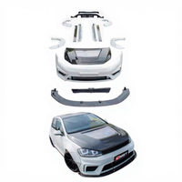 YICKU Nouveau kit carrosserie large pour Golf 7 style CMST : Pare-chocs avant, diffuseur arrière, jupes latérales, extensions d'ailes, capot
