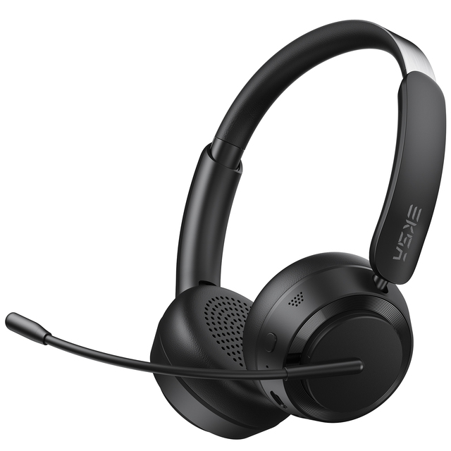 EKSA H35 Wireless Office Headphones On-Ear Headphones With ENC Call Noise-Cancelling Mic and Hidden Design for Dongle