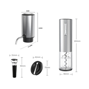 Ensemble de 4 distributeurs de vin automatiques rechargeables en acier inoxydable, ensemble de décanteurs de vin électriques, décanteur de vin pour cadeau - Product Image 4