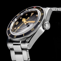 Montre de Plongée Vintage de Luxe pour Homme 38mm, Logo Personnalisé, Mouvement Automatique NH35, Saphir, Étanche 200m, Cadran à Aiguilles, Réserve de Marche