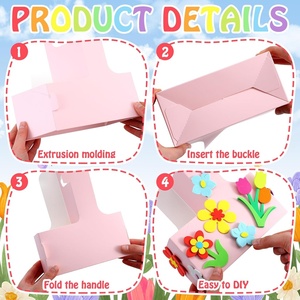 ของขวัญขอบคุณครูแบบกำหนดเอง ที่ใส่แก้ว 2 ใบ พร้อมหูหิ้ว 2 สี ทำจากกระดาษคราฟท์ พกพาสะดวก พร้อมดอกไม้โฟม - Product Image 2