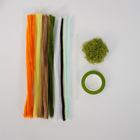 Kit de fleurs en chenille faites à la main, 3 styles de plantes artificielles en pot avec tulipes, tournesols et lys, idéal pour les cadeaux - Vente flash