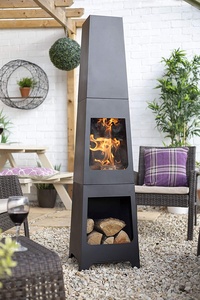 <span class=keywords><strong>Chimenea</strong></span> de Acero Clásica para Exteriores con Leñero, <span class=keywords><strong>Chimenea</strong></span> Ecológica para Calefacción Exterior, Fábrica con Certificación BSCI - Product Image 2