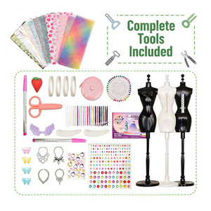 Kit de Diseñador de Moda para Principiantes, Cuaderno de Bocetos, Adornos Creativos, Cintas, Conjuntos de Ropa, Accesorios, Diseños, Exhibición, Medición, Juego de Almacenamiento de Plástico - Product Image 2