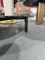 Plateau de table basse en résine marbrée avec pieds en marbre, design rond, dessus de table en marbre pour salon