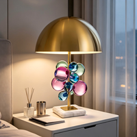 Lampe de table écologique postmoderne américaine, design contemporain doré, rétro, luxe, avec douille E27 pour la décoration de la maison