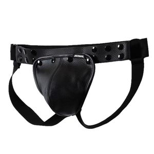 String en cuir pour homme avec pochette amovible, taille ajustable, taille basse, sous-vêtement sexy pour usage romantique - Product Image 5