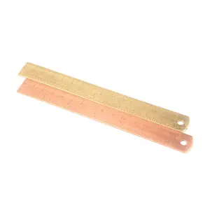 Regla recta Retro de 15cm para la escuela, herramientas de dibujo y pintura, regla de medición para la escuela y la Oficina, de Metal, oro rosa, latón, rojo, cobre