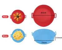 Revêtement personnalisé en silicone de qualité alimentaire pour friteuse 8 pouces réutilisable facile à laver revêtement antiadhésif pour poêle doublures pour friteuse à air